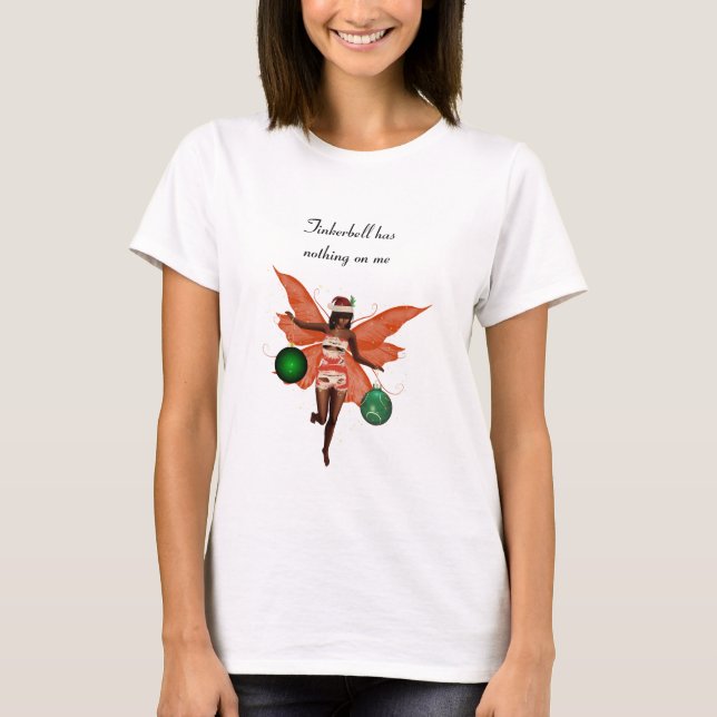 Navidades afroamericanas acarician camiseta de muj (Anverso)