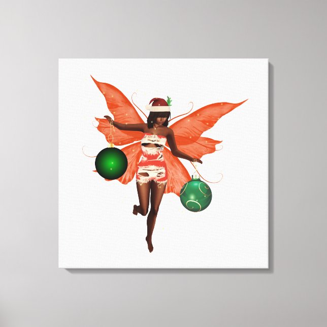 Navidades afroamericanos: Arte de pared de lona al (Anverso)