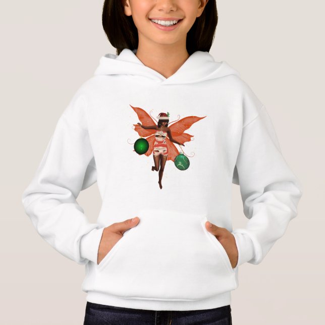 Navidades afroamericanos Chica de hadas Hoodie (Anverso)