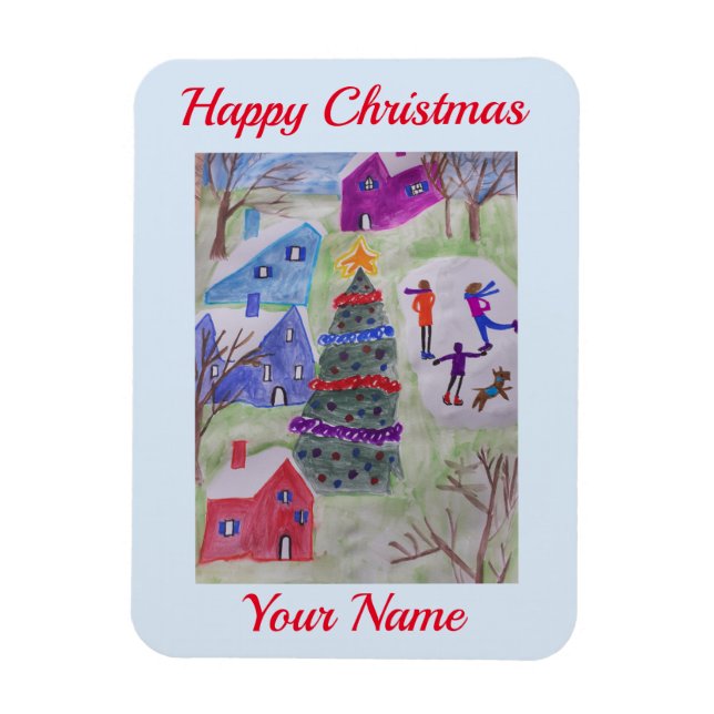 Navidades Aldea Imán Flexible (Vertical)