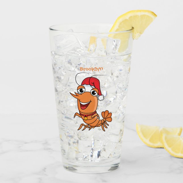Navidades alegres, camarones, personalizado ilustr (Reverso (hielo))