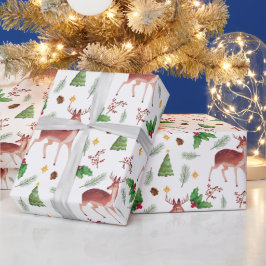 Navidades alegres de venado envolviendo papel