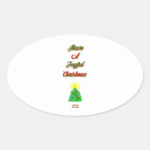 Navidades alegres Pegatina Oval