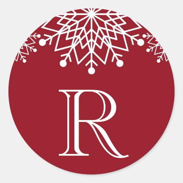 Navidades alegres | Sello para sobres rojo y blanc (Anverso)