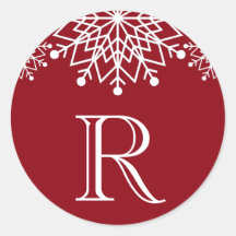 Navidades alegres | Sello para sobres rojo y blanc