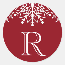 Navidades alegres | Sello para sobres rojo y blanc