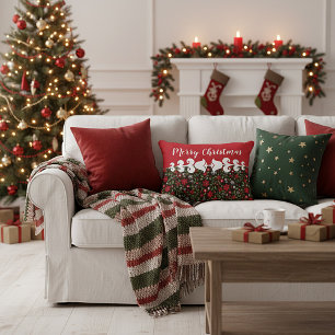 Navidades almohada de acento floral