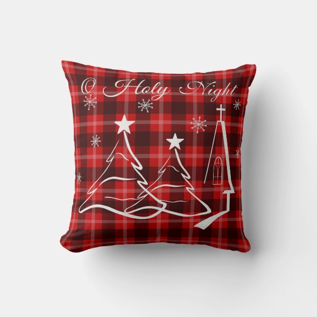 Navidades almohada decorativa con manchas rojas (Anverso)