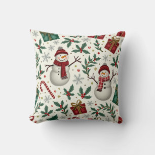 Navidades almohadón de almohada de muñecas de niev