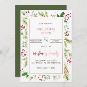 Navidades Almuerzo Invitaciones Navidades Fiesta