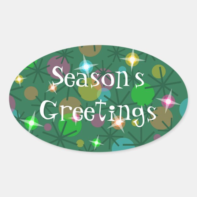 Navidades aluden a oval pegatina "Saludos de tempo (Anverso)