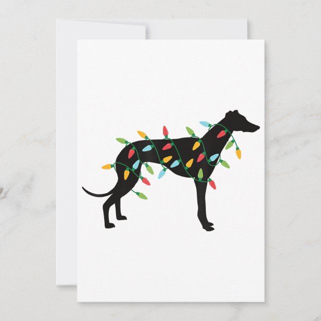 Navidades alumbran a Greyhound Cute Regalos Perros (Anverso)