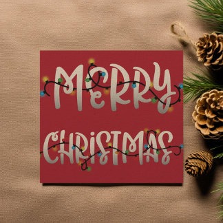 Navidades alumbran la tarjeta de fotos de navidad 