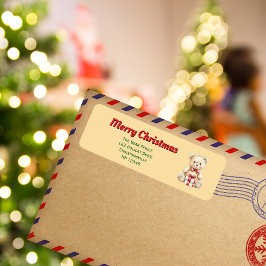 Navidades amables Etiqueta de dirección de devoluc