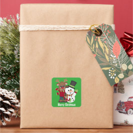 Navidades amigos pegatina de Holiday green