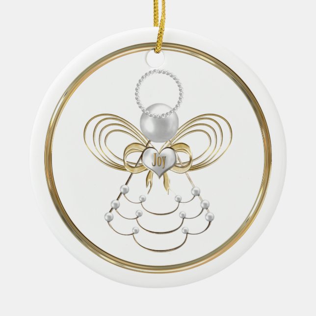 Navidades Ángel de la Alegría Ornamento (Frente)