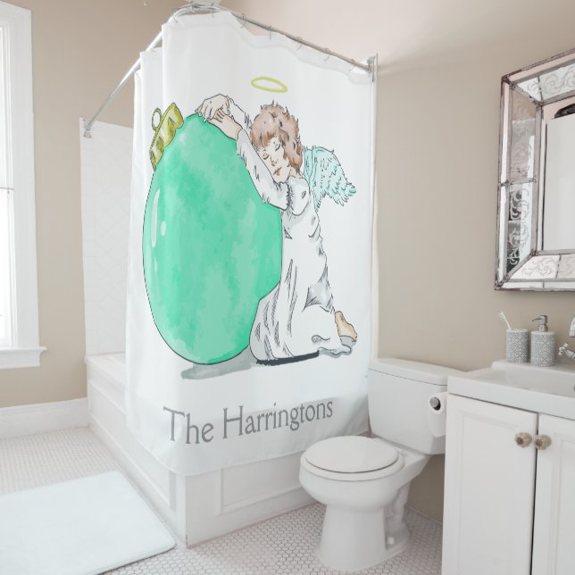 Navidades Ángel nombre personalizado cortina de du (In situ)