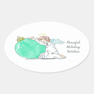Navidades Angel personalizado pegatinas de texto