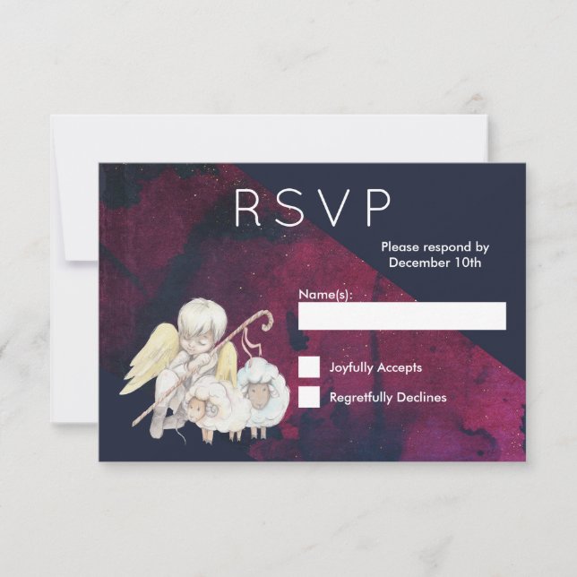 Navidades Angel Shepherd con Lambs RSVP (Anverso)