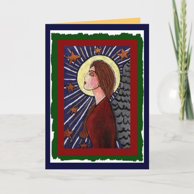 Navidades Angel & Stars - tarjeta de vacaciones (2 (Anverso)