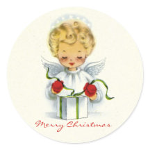 Navidades Angel Wrapping Gift Pegatina