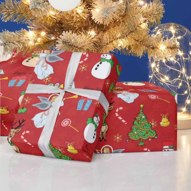 Navidades Angels y papel de envoltura de muñecos d (Vacaciones)