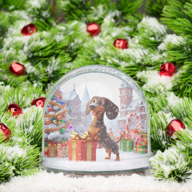 Navidades animados Dachshund Snow Globe (Navidad)
