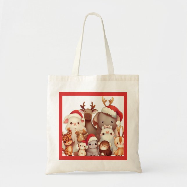 Navidades Animales 3 Bolsa Tote (Frente)