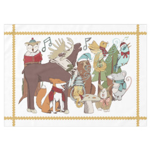 Navidades animales cargan con manteles de vacacion