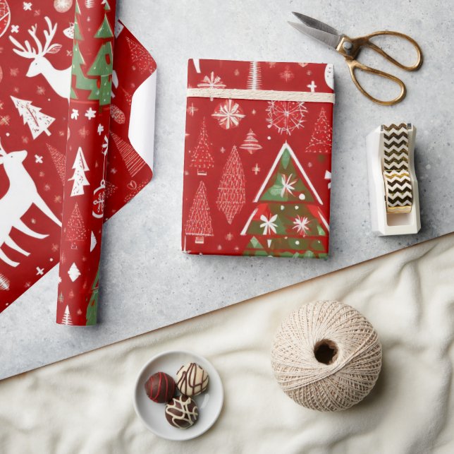 Navidades animales Papel envuelto Santa Claus (Artesanía)