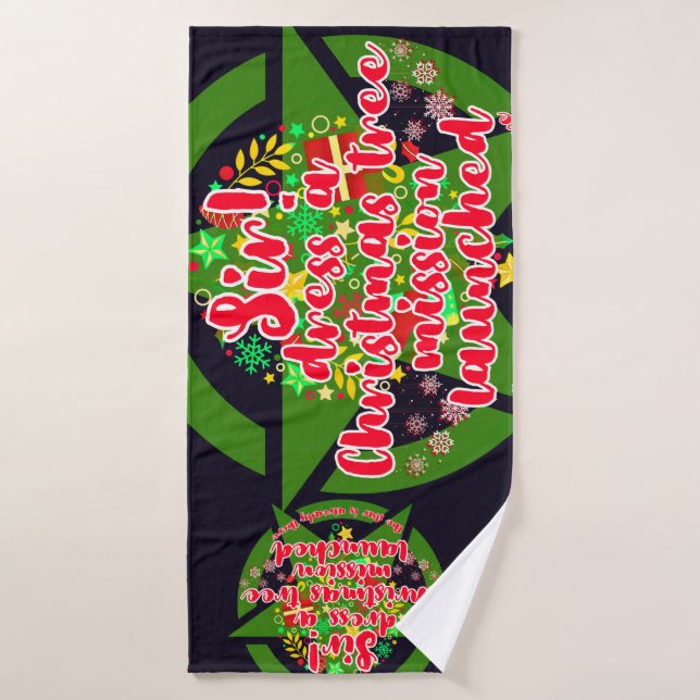 Navidades, árbol, misión Toalla (Toalla de baño)