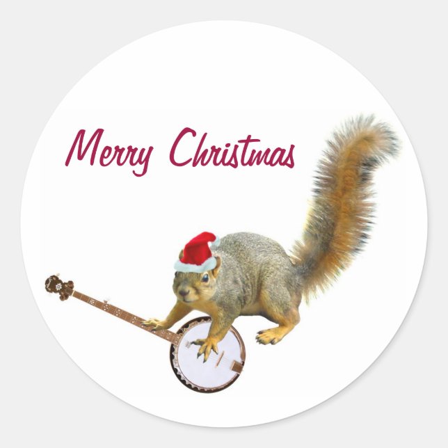 Navidades ardilla con Pegatina banjo (Anverso)