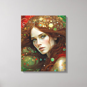 Navidades Arte Nuevo En Verde Rojo Oro