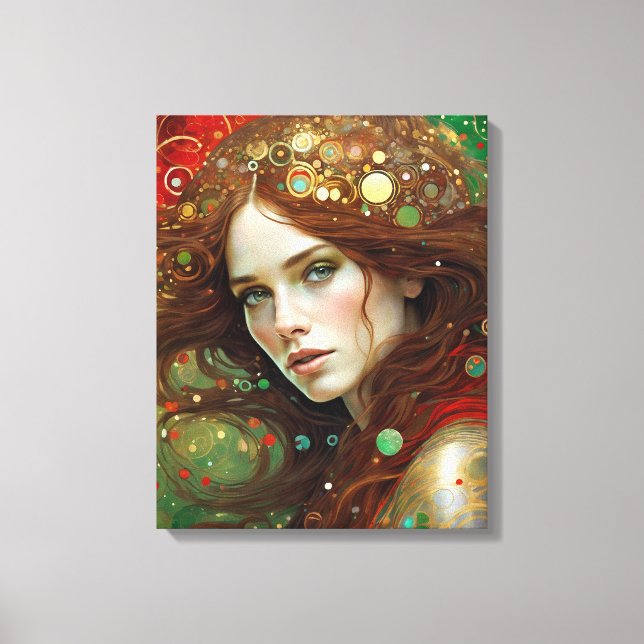 Navidades Arte Nuevo En Verde Rojo Oro (Anverso)