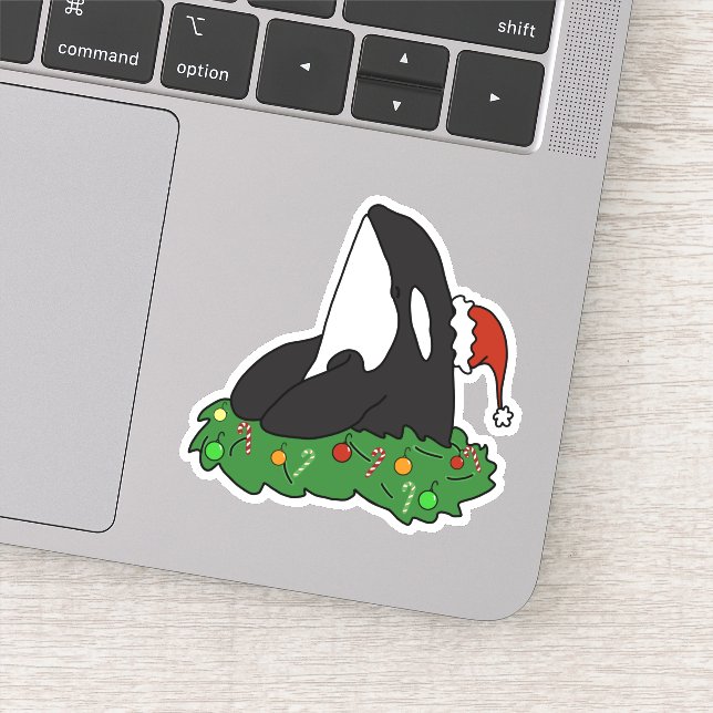 Navidades Asesino Pegatina de Whale Orca (Detalle)