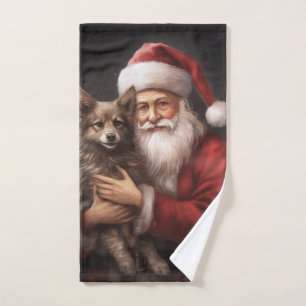 Navidades australianos de Kelpie con Santa Claus