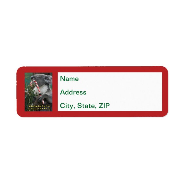 Navidades australianos Koala con etiqueta de caña  (Frente)