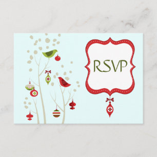 Navidades Aves de Invierno Boda Tarjetas RSVP