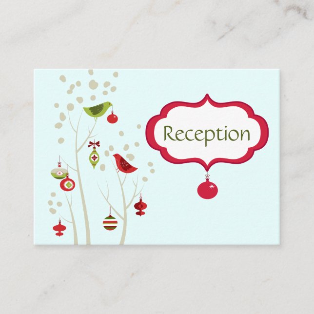 Navidades Aves de Invierno Tarjetas de Recepción d (Anverso)