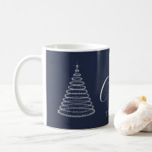 Navidades azul marino taza de café personalizada