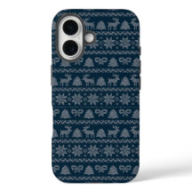 Navidades azules apple iPhone 16 funda