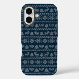 Navidades azules apple iPhone 16 funda