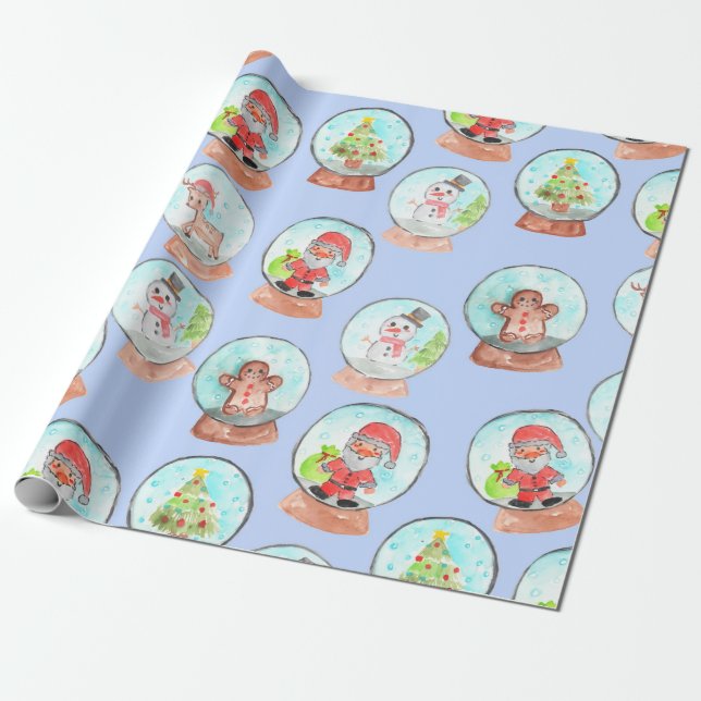 Navidades azules papel de envoltura para vacacione (Desenrollado)