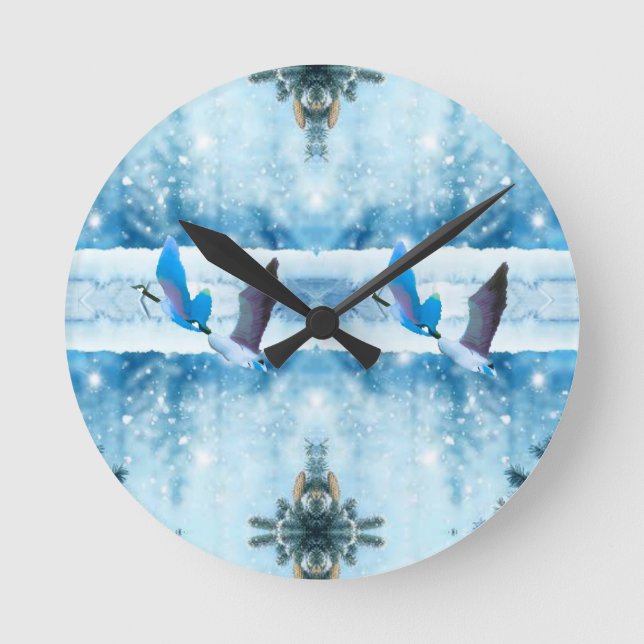 Navidades azules reloj geese (Anverso)