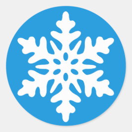Navidades azules Sello para sobres con copo de nie