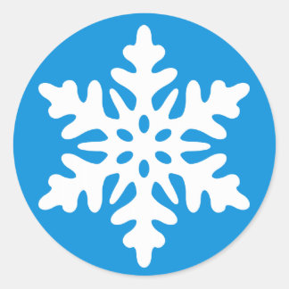 Navidades azules Sello para sobres con copo de nie