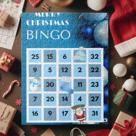 Navidades Azules Y Blancos Bingo Jigsaw Puzzle
