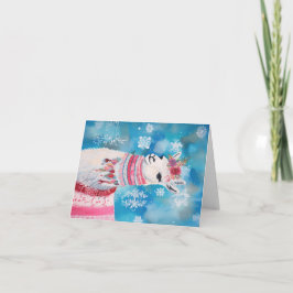 Navidades Baby Animals Llama Tarjeta de Saludo de