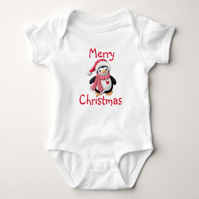 Navidades Baby Jersey Bodysuit/Santa Penguin (Anverso)
