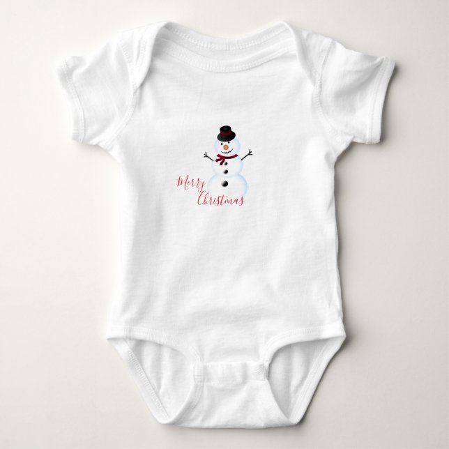Navidades Baby Jersey Bodysuit/Snowman (Anverso)